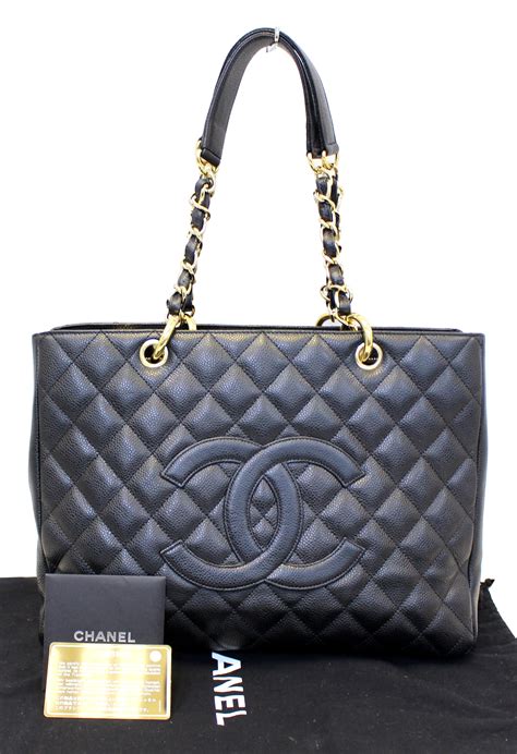 chanel leather shopping tote|chanel handbags shopper tote.